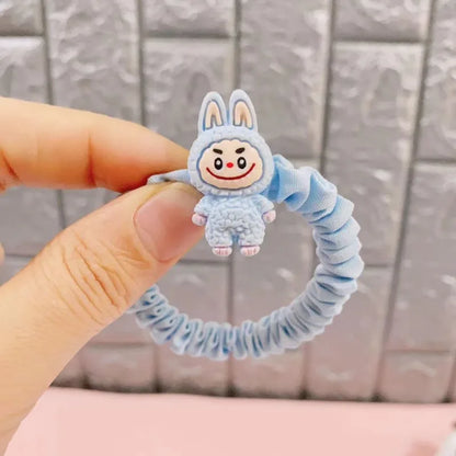 5PCS Labubu Hair Ties – Cute Cartoon Elastic Scrunchies for Women & Girls, Ponytail Holders Hair Accessories Gift Set