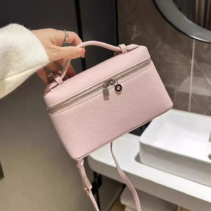 Lychee Grain Mini Shoulder Bag - Elegant Women’s Fashion Crossbody Handbag with Lunch Box Style Design