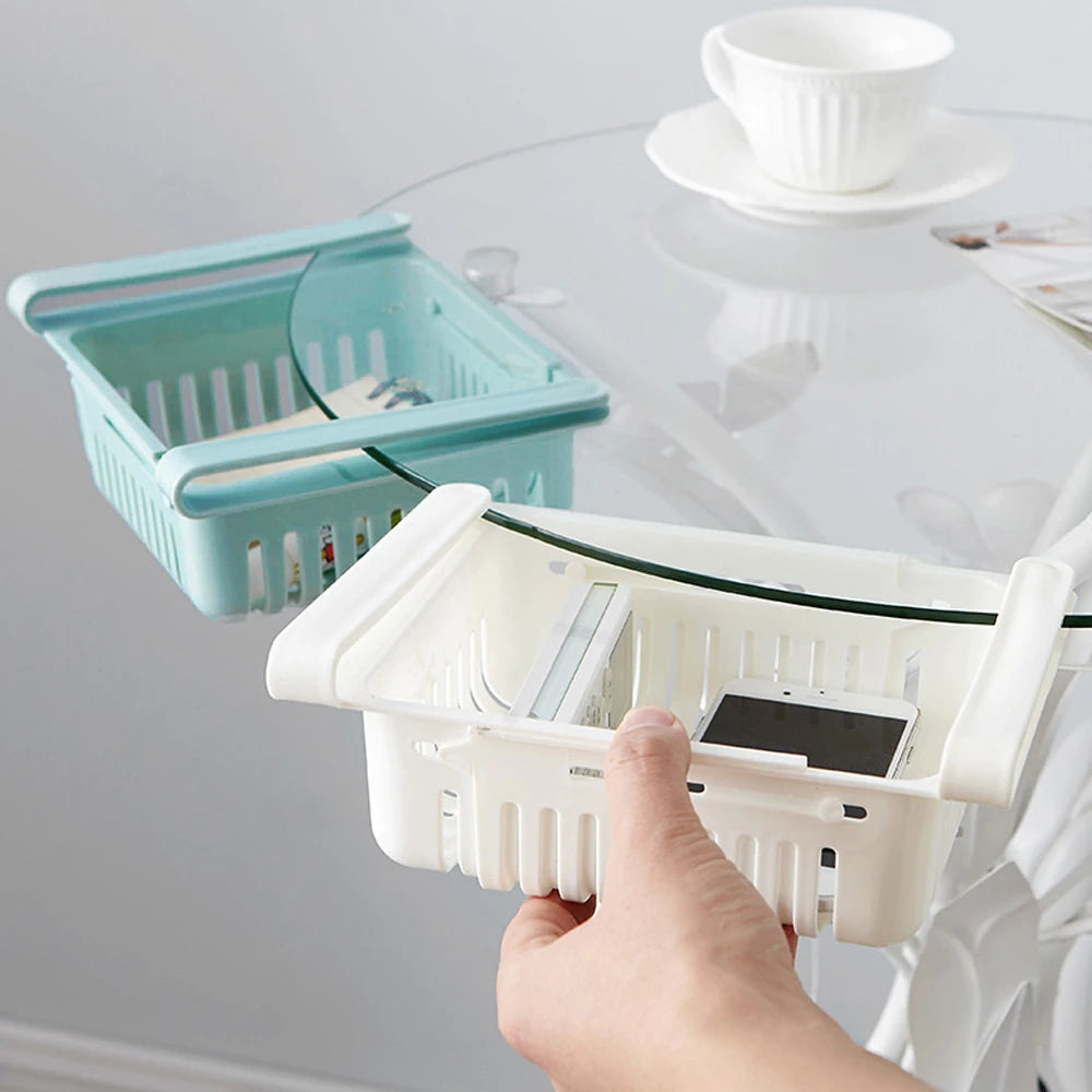 Multifunctional Retractable Fridge Organizer Box - Tiered Refrigerator Shelf for Fresh and Organized Kitchen Storage