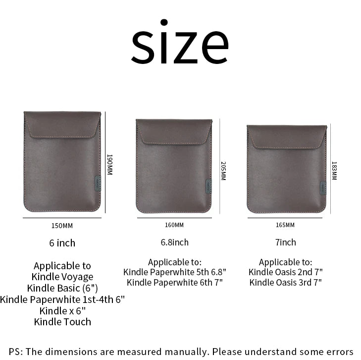 Slim E-Book Protective Case — Soft Sleeve for 6–7" Kindle Paperwhite 5/6.8" & Kobo Clara/Libra