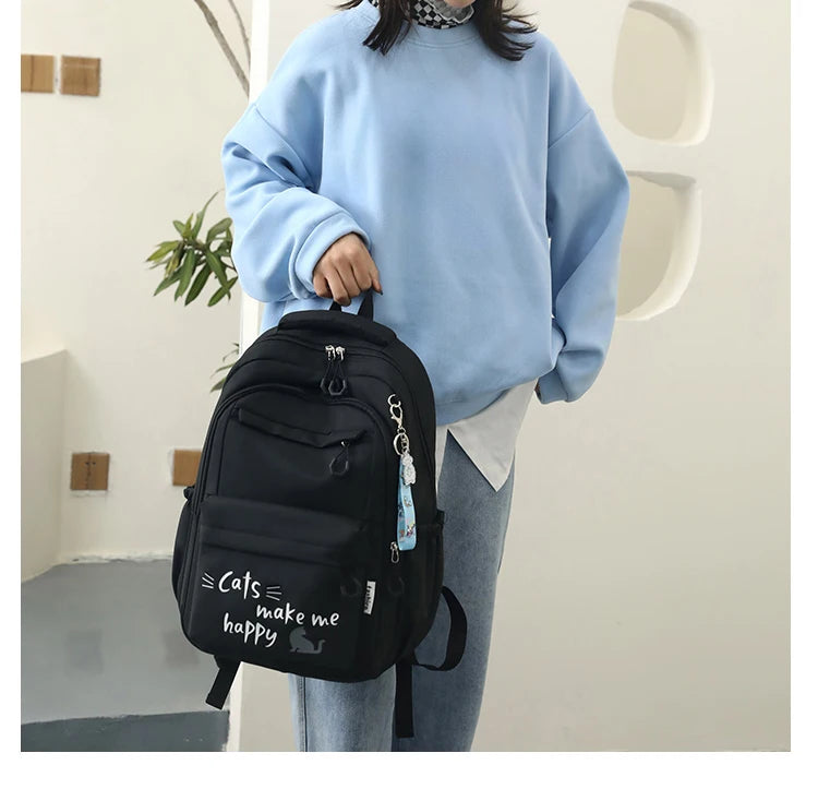 Teen Girls School Backpack | Pink Waterproof Bag for Primary & Middle School Students