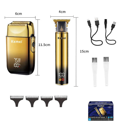 Kemei Hair Trimmer – Electric Razor & Foil Shavers, Professional Beard Trimmer for Men, Grooming Kit & Barber Clippers
