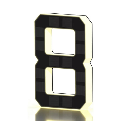 LED Solar House Numbers - IP65 Waterproof Personalized Illuminated Outdoor Address Sign for Home, Hotel & Bar 23/17/12CM