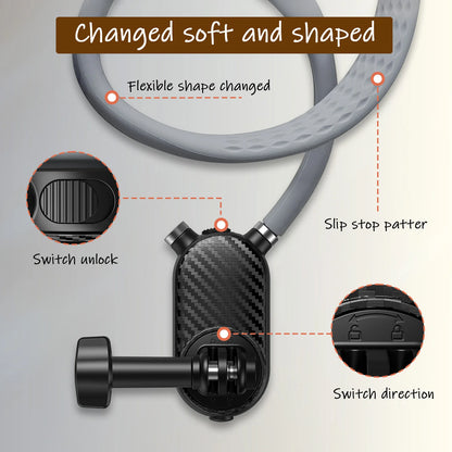 Quick-Release Silicone Neck Mount - Phone Holder for GoPro, Insta360 and DJI Osmo Action Cameras