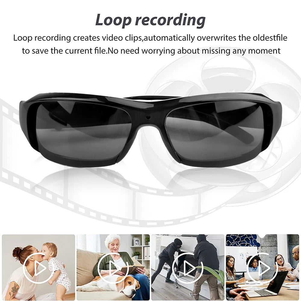 1080P HD Mini Glasses Camera - Wearable Video Recorder for Outdoor Sports & Hands-Free Recording