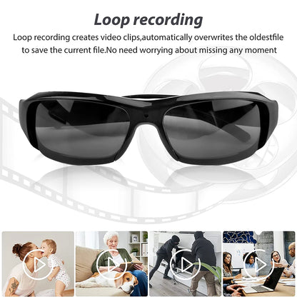 1080P HD Mini Glasses Camera - Wearable Video Recorder for Outdoor Sports & Hands-Free Recording