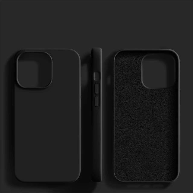 Original Liquid Silicone iPhone Case - Shockproof Soft Back Cover for iPhone 15, 14, 13, 12, 11 Pro Max & More
