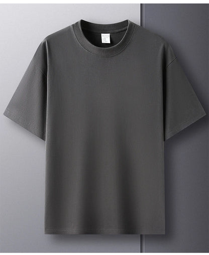 100% Pure Cotton Men’s Summer T-Shirt – High-End Short Sleeve Round Neck Breathable Fashion Top