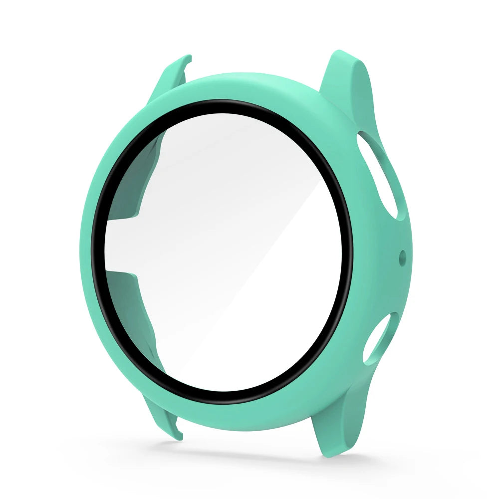 Samsung Galaxy Watch Active 2 Protective Case - Full Coverage Bumper with Tempered Glass Screen Protector for 40mm & 44mm