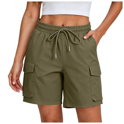 Women’s Summer Hiking Shorts - Lightweight Breathable High-Waist Multi-Pocket Cargo Shorts for Outdoor, Work & Streetwear