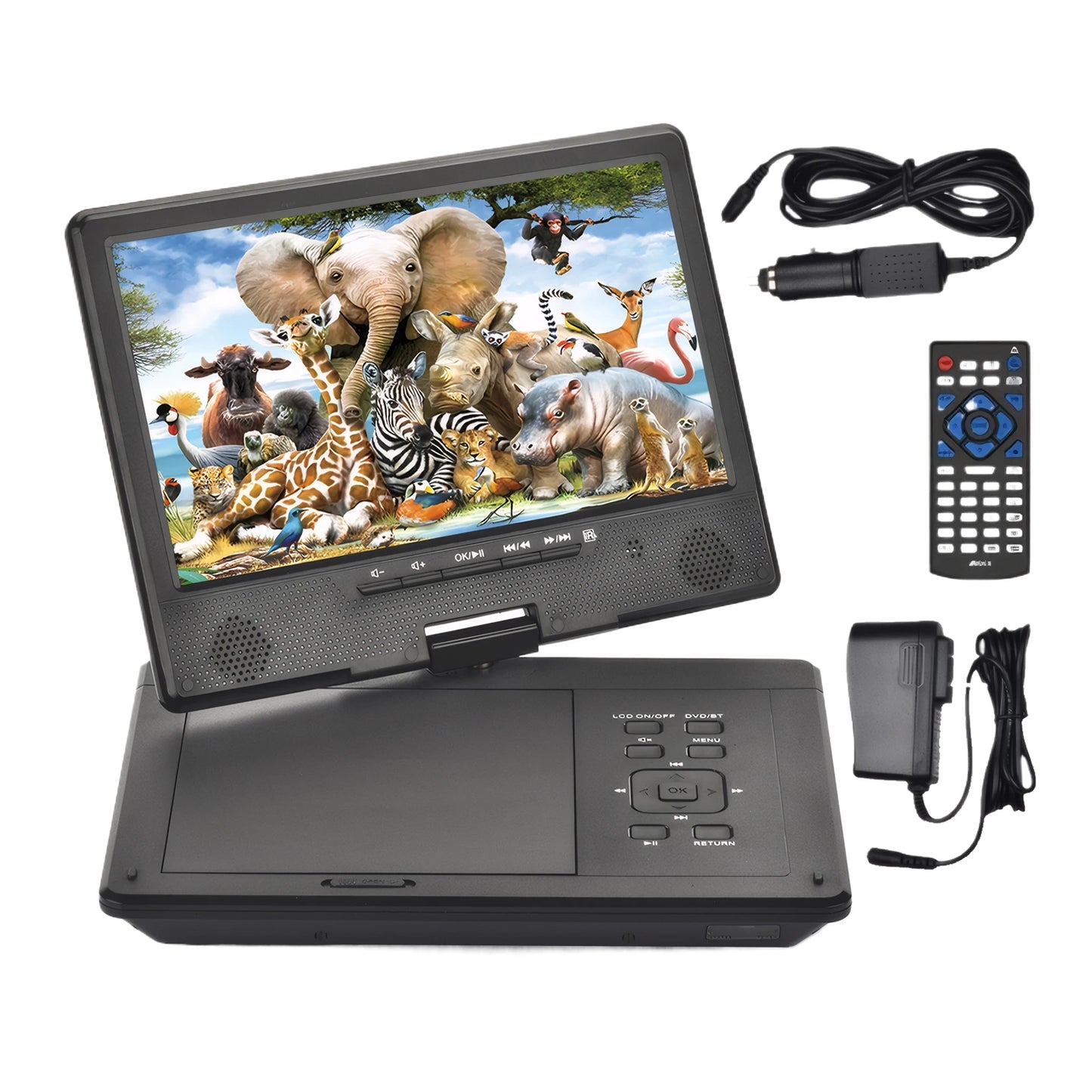 12.5" Portable HD DVD Player – Wireless Bluetooth, Full-Format Support, In-Car & Home CD Player
