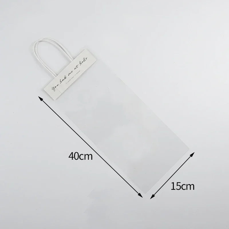 5/10PCS Transparent Flower Wrapping Bags – Gift Packaging with Handle for Weddings, Birthdays, Candy & Flower Box Decor