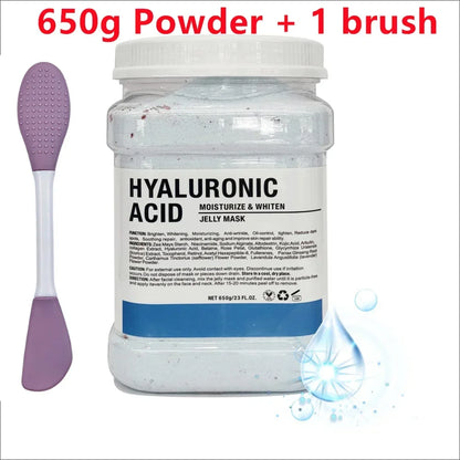 650g Chamomile Hyaluronic Acid Jelly Mask – Rose Moisturizing Facial Powder with Silicone Brush for Skin Elasticity
