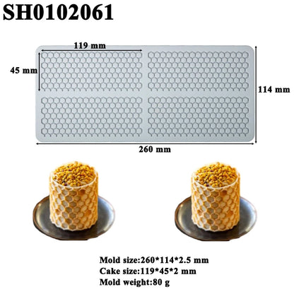 Hollow Chocolate Chips Silicone Baking Mold — Leaf & Honeycomb Design Sugarcraft Lace Mat for Dessert Decoration