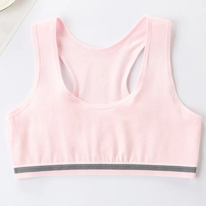 4Pcs Girls Cotton Training Bra Set - Wireless Puberty Underwear Vest Camisole for Kids & Teenage Girls