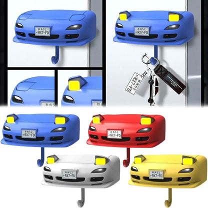 Car Headlight Initial Key Holder - Wall-Mounted Keychain Organizer and Entryway Key Hooks