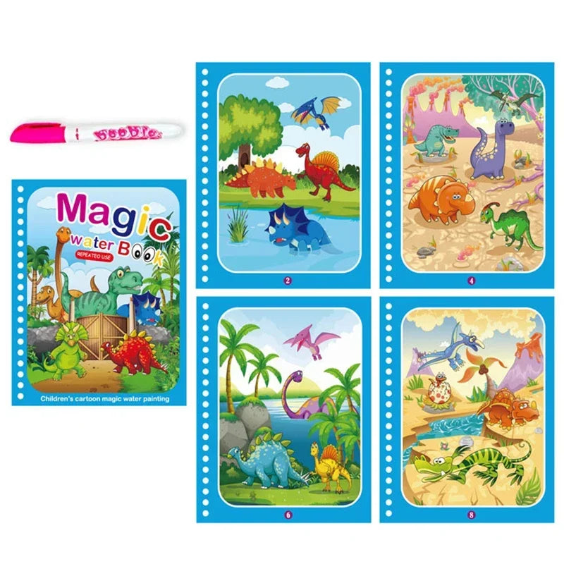 Children's Early Education Magical Water Drawing Book – Reusable Coloring Book with Pen, Creative Educational Toy Gift