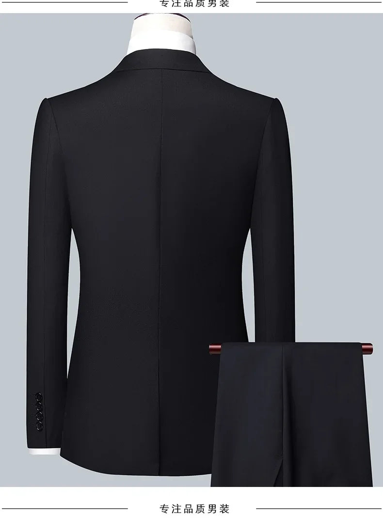 2024 Men's 3-Piece Suit Set – Blazer, Vest & Trousers | Formal Business & Wedding Outfit M-6XL