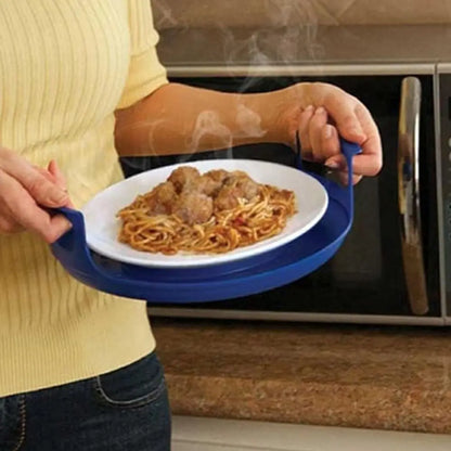 Easy-Clean Microwave Plate Tray – Durable PP Anti-Deformed Steam Holder for Bowls & Plates