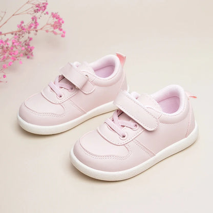 Girls Pink Low Top Sports Sneakers – Soft Casual Flat Shoes for Daily Outdoor Wear