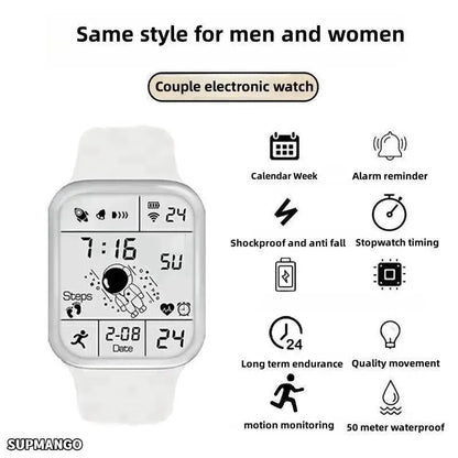 Astronaut Square Smart Watch for Kids & Students – Cool Black Tech Running Electronic Watch for Boys & Girls