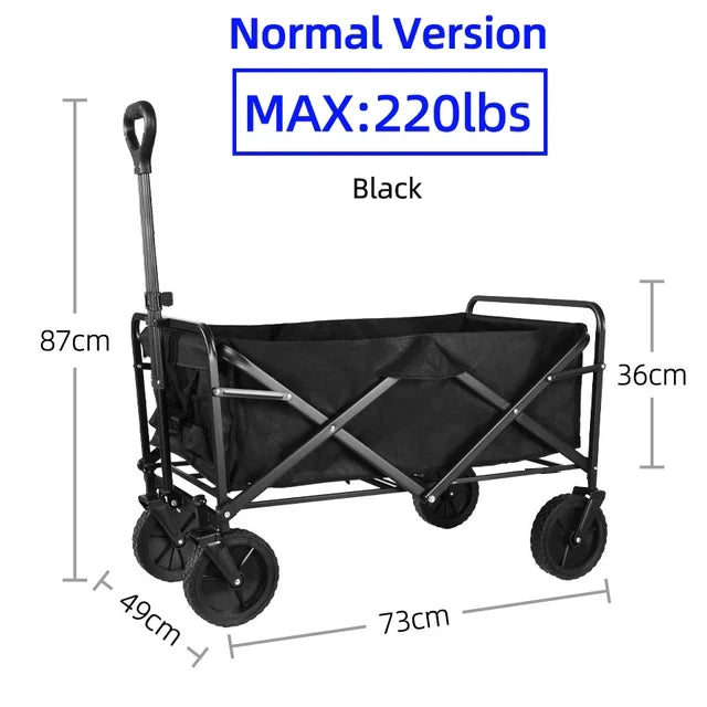 Heavy Duty Collapsible Folding Beach Wagon – Large-Capacity Portable Utility Cart for Garden & Camping