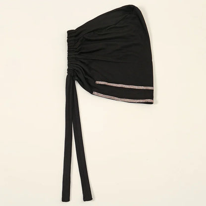 Women’s Modal Rhinestone Hijab Cap - Soft Muslim Turban Underscarf Bonnet for Secure Headwrap Styling