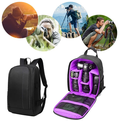 Multi-Functional Camera Bag - Lightweight, Waterproof Backpack for Nikon and Canon, Digital Lens, Outdoor Photography, Large Capacity