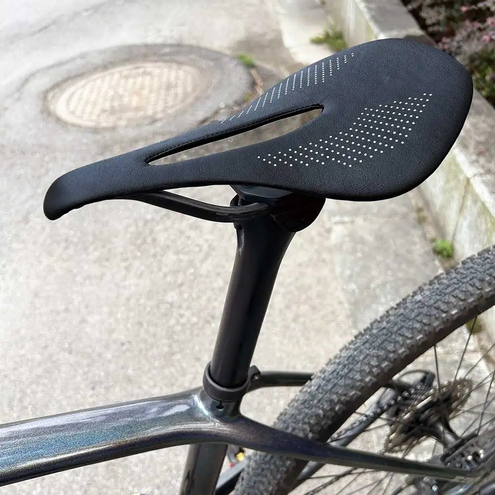 Elitaone MTB Carbon Saddle — 240x143mm Road Bike Seat | Super Light 90g UD Bare Carbon Finish