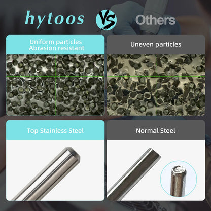 HYTOOS 3mm Tapered Cuticle Nail Drill Bit - Titanium Russian Diamond Nail Bits for Dead Skin Cleaning & Nail Care Accessories
