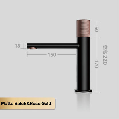 Brass Black Bathroom Faucet – High-End Hot & Cold Round Hand Washing Faucet for Toilet & Hotel