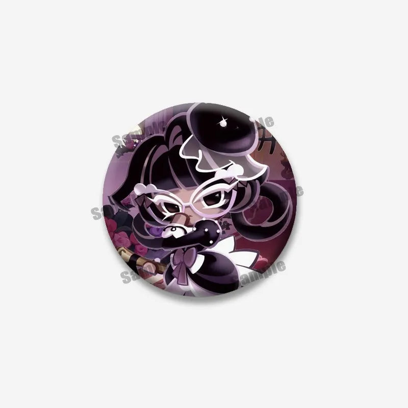 Cookie Run Kingdom Meringue & Jellyfish Enamel Badge – Round Brooch for Backpack, Jewelry Pin & Party Gift