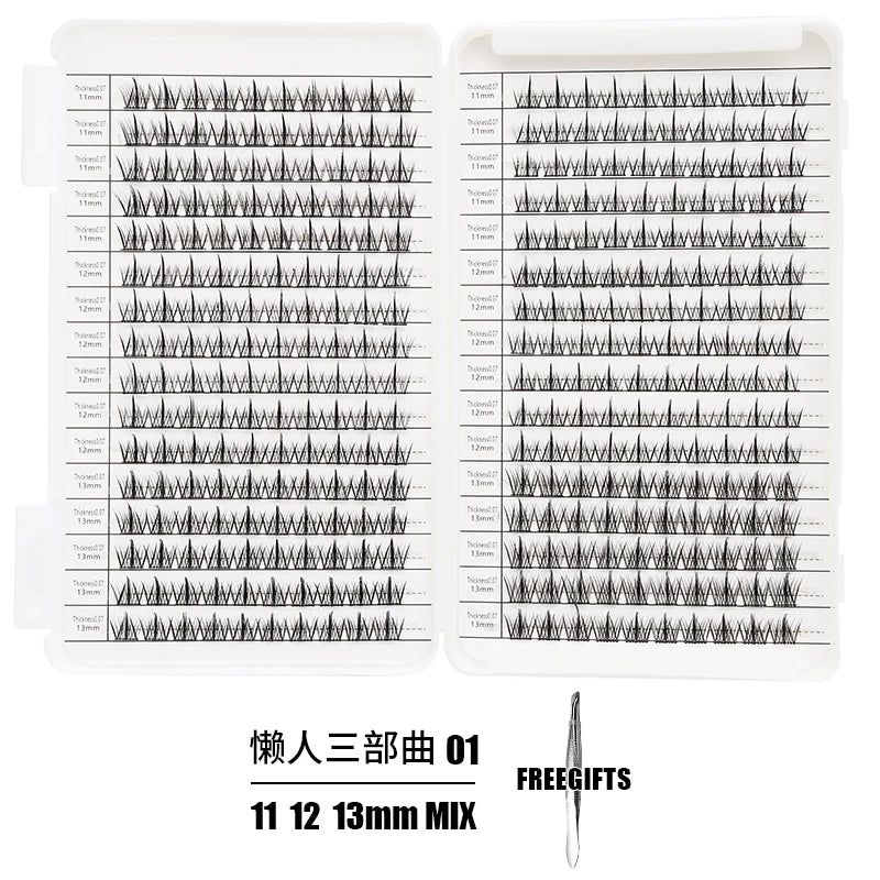 Individual Lash Extensions Kit – DIY Cluster Eyelash Book, False Lashes for Home Makeup