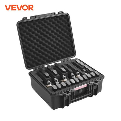 VEVOR Hard Pistol Case — Waterproof Dustproof Lockable Gun Case with Pre-Cut PU Foam for 1/2/5/6 Pistols
