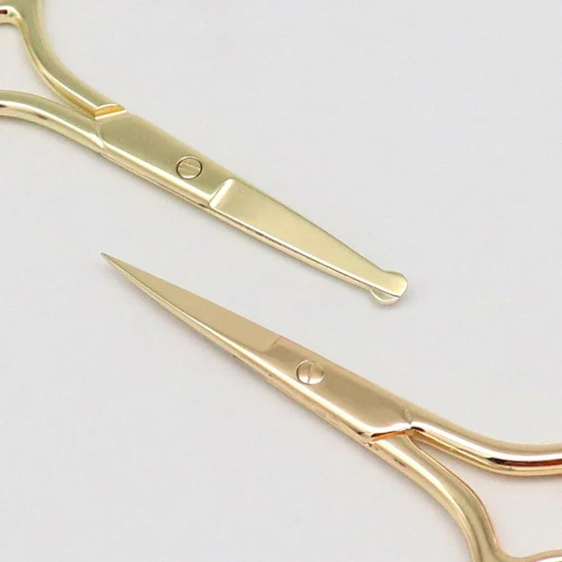 Stainless Steel Makeup Scissors - 9CM Compact Eyebrow Nose Hair & Nail Grooming Tool