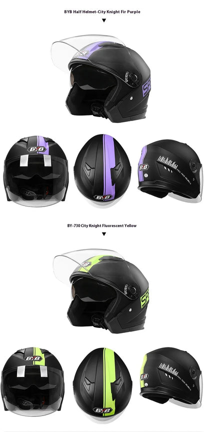 2024 New Motorcycle & Electric Car Helmet – Men’s & Women’s Safety Helmet with Anti-Fog Double Lens, Four Seasons Universal
