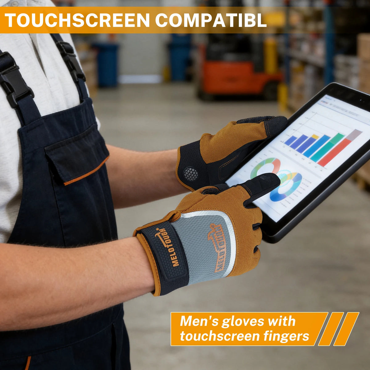 Heavy-Duty Work Gloves - Breathable Touchscreen Mechanic, Gardening & Warehouse Gloves for Men & Women
