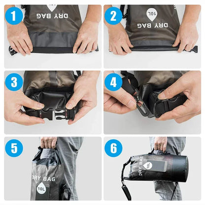 10L/20L Waterproof Dry Bag – Storage Pouch for Swimming, Trekking, Rafting, Boating & Kayaking (Backpack XD117Y)