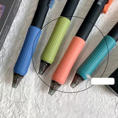 4-Piece Alligator Clip Gel Pen Set - 0.5mm Black Ink Retractable Quick-Dry Cute Pens for Students & Gifts