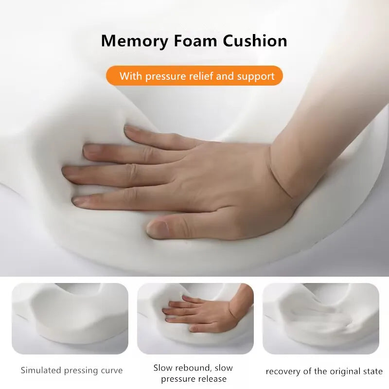 Memory Foam Hemorrhoid Seat Cushion – Donut-Shaped Pain Relief for Sciatica, Tailbone & Bed Sores, Travel & Office Use