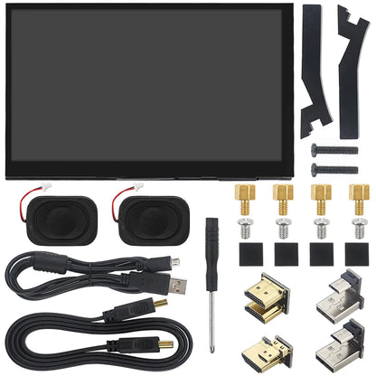 7 Inch Portable IPS Touch Screen Display – 1024x600 Monitor with Optional Speakers for Raspberry Pi 5/4B/3B+, Laptop, PC
