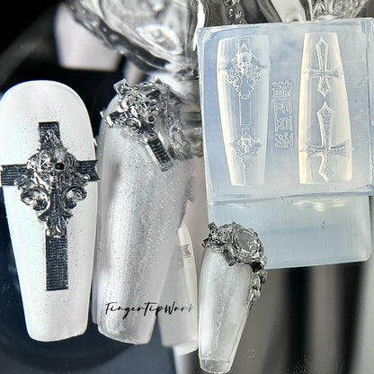 Snake Lolita Bow, Mushroom, Rose, Lotus, Bear 3D Acrylic Nail Mold - DIY Silicone Nail Decorations & Nail Art Products