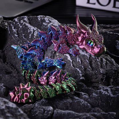 3D Printed Movable Dragon Fidget Toy – Rotatable Articulated Desktop Ornament & Gift for Kids & Adults