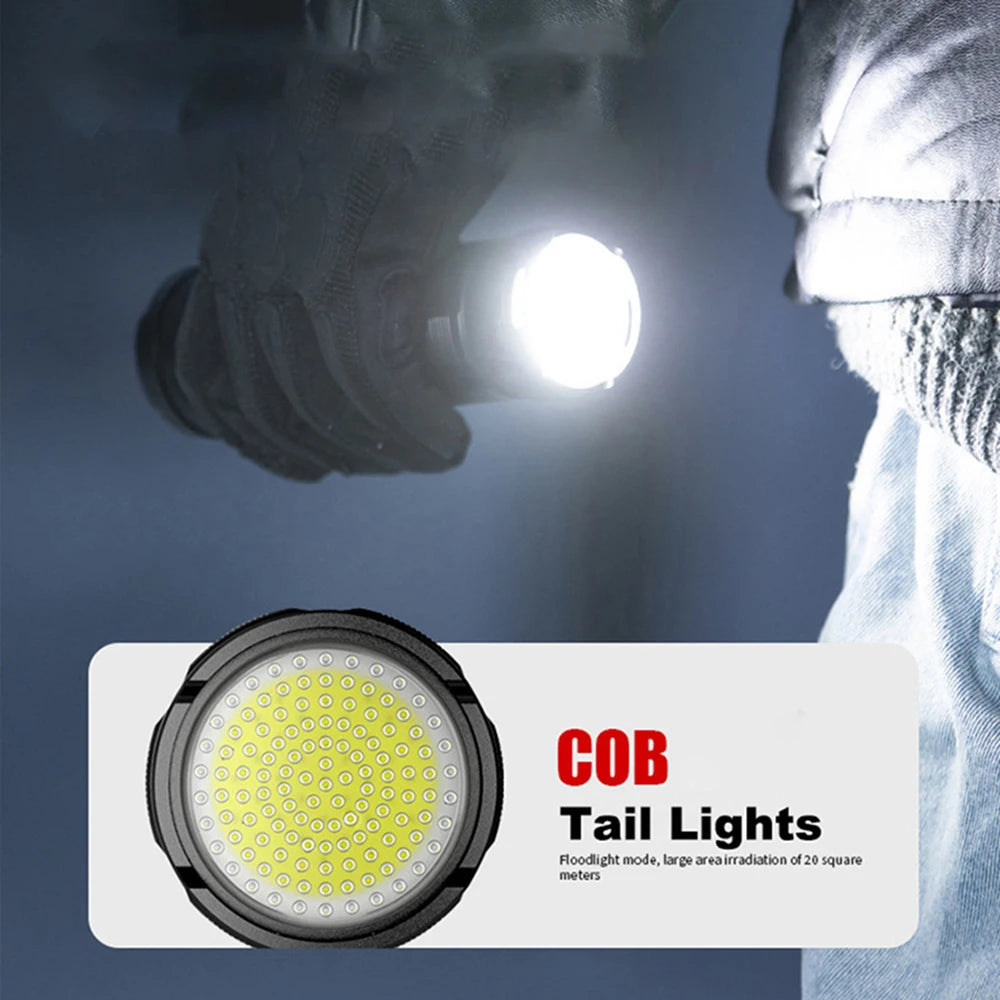 1000W Tactical LED Flashlight – Built-in 15000mAh Battery Emergency Spotlight, 9km Beam, 990,000,000LM Super Bright Torch