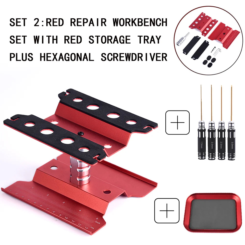 RC Car Tool Lifting Work Stand – 360° Rotating Repair Platform for 1/10 & 1/8 Buggy Crawler Cars