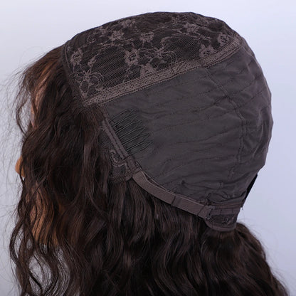 Honey Curly Bob Human Hair Wig — Side Part Pre-Plucked Glueless Brown & Blonde Curly Wig with Fringe Bangs