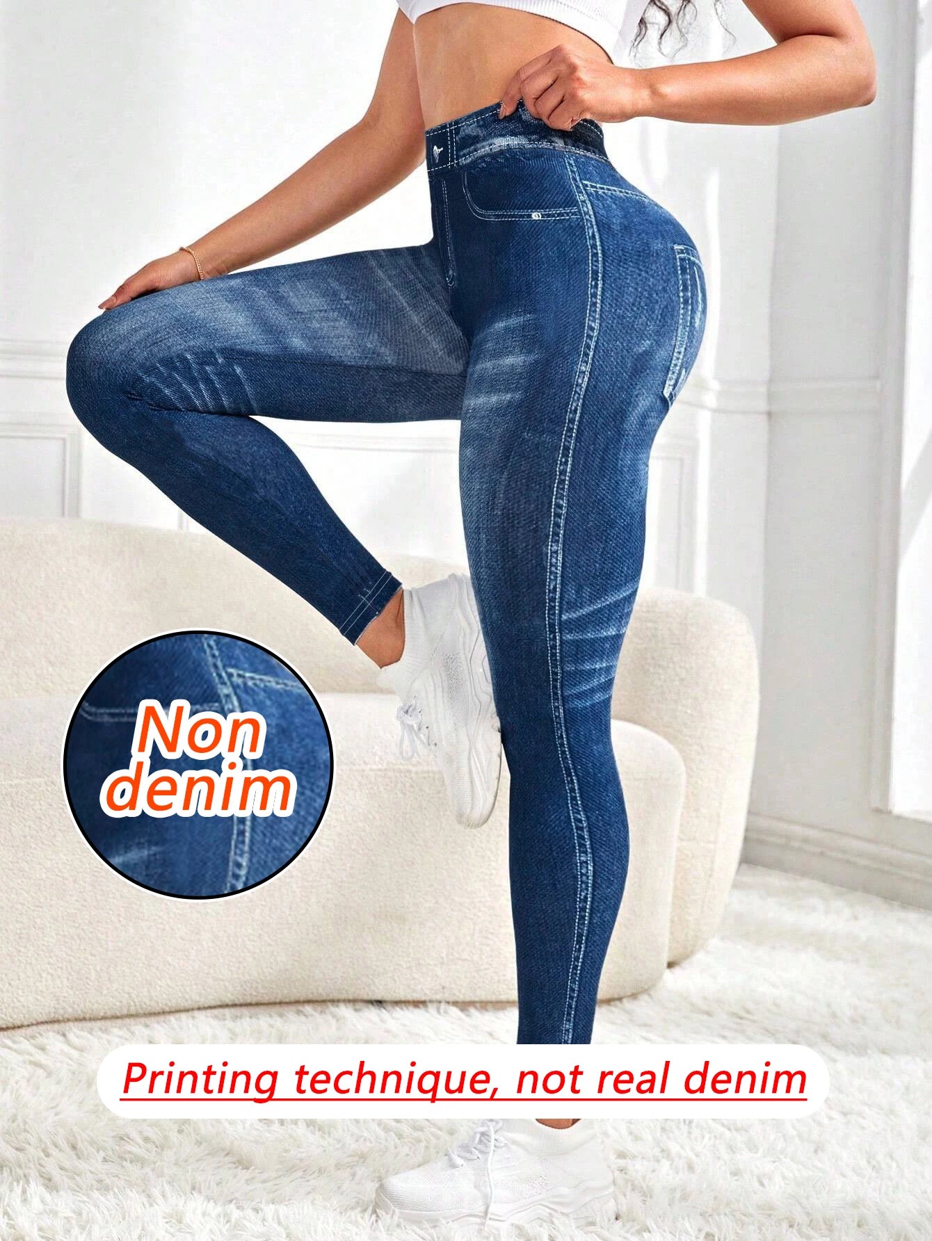 Women's Non Denim Leggings - High Stretch Yoga Gym Workout & Casual Fitness Tights