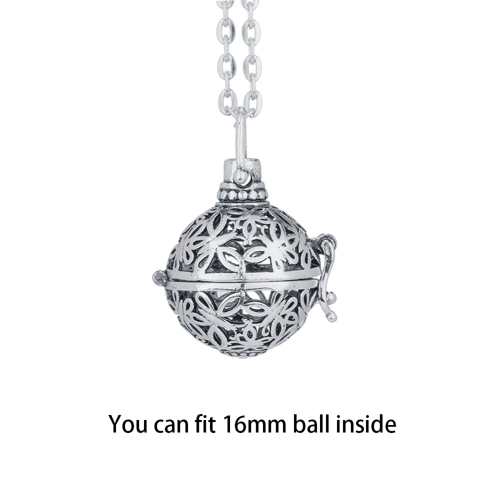 Vintage Mexico Angel Ball Chime Necklace – Antique Locket Aromatherapy Essential Oil Diffuser