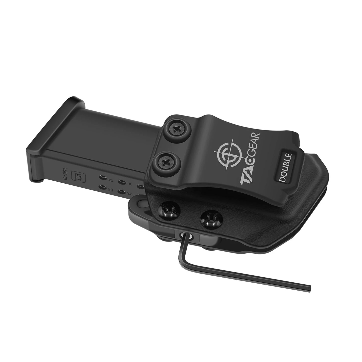 IWB OWB Mag Pouch - Left/Right Hand Single & Double Stack Belt Clip for 9mm, .40 Pistol Magazine Holster