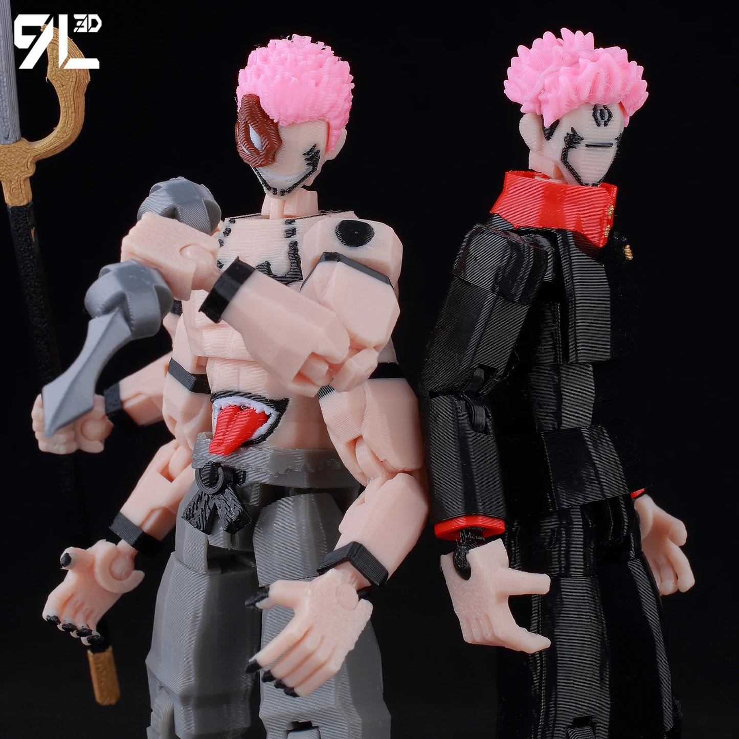 9L3D Printed Anime Action Figures — Jujutsu Kaisen Sukuna, Yuji, Yuta, Satoru Gojo Movable Mannequin Toys